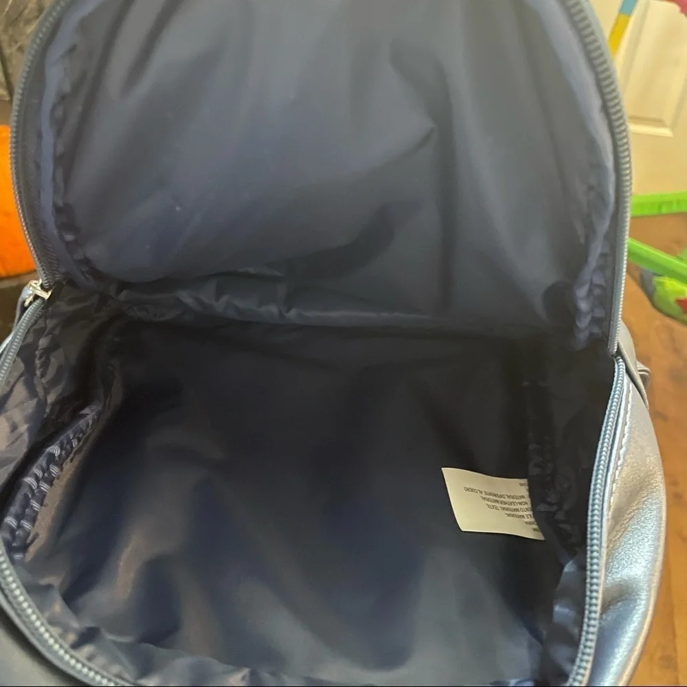 NWT more than magic mini flip sequin backpack blue silver
